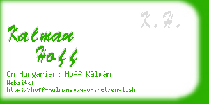 kalman hoff business card